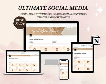 Notion Template Social Media Planner | Digital Content Creator Template | Ultimate Creator Planner | Social Media Content Calendar
