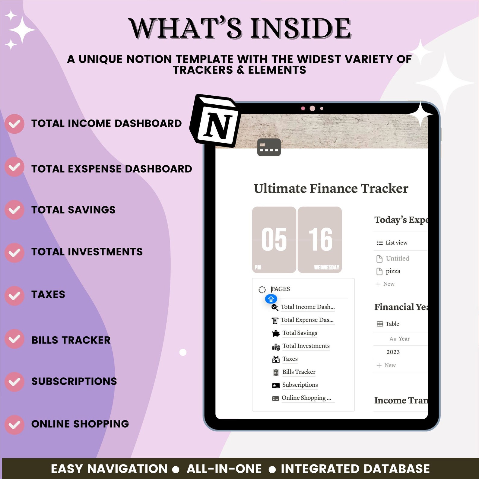 Notion Template Financial Planner | Monthly Budget Tracker | Personal ...
