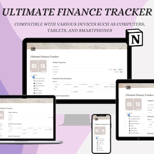 Notion Template Financial Planner | Monthly Budget Tracker | Personal Finance Dashboard | Income Expense Transaction Tracker