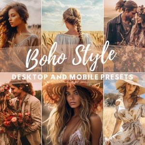 15 Boho Style Lightroom Presets| Desktop And Mobile Presets | Bohemian | Brown | Moody | Warm | Wedding | Outdoor Filter | Blogger Presets