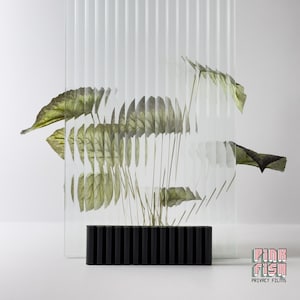 Lámina de privacidad para vidrio estriado, revestimiento de ventanas con aspecto acanalado, lámina para ventana lateral de puerta de baño