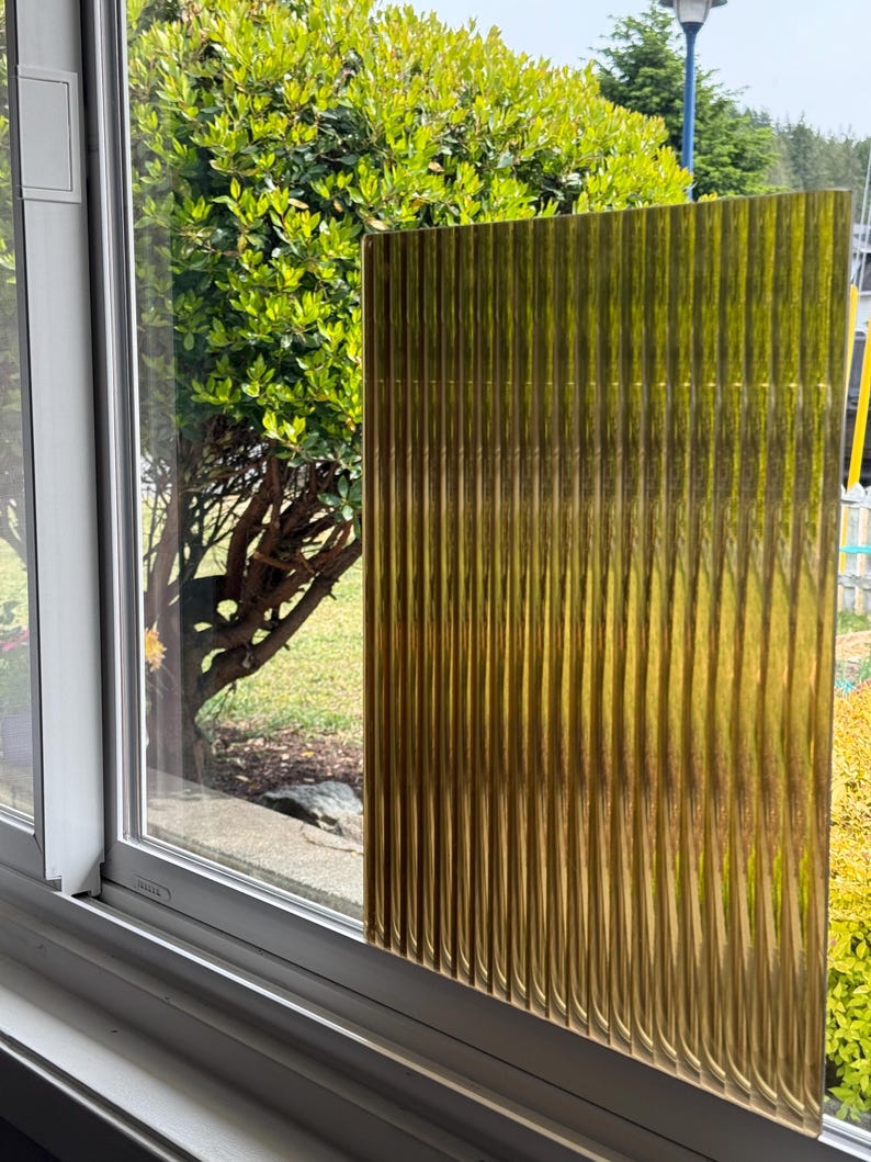 Window Film Ribbed Amber Reeded Window Film | Warm Privacy Glass Film, Renter Friendly ...