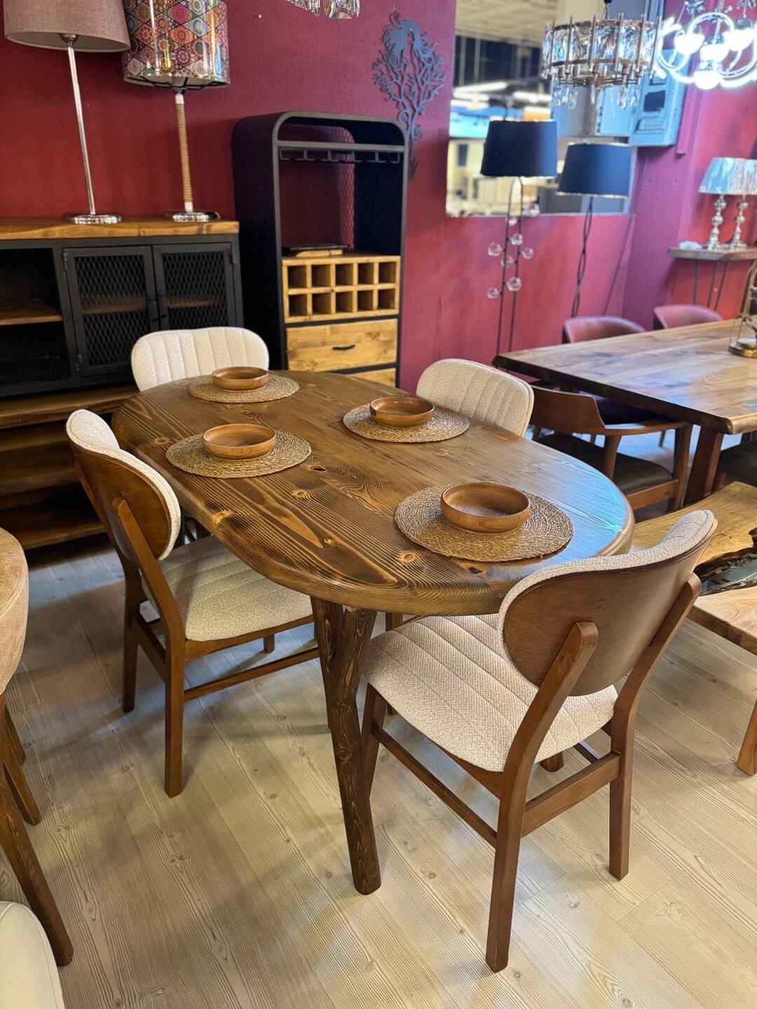 Solid Wood Table High Quality, Rustic Dining Table, Wood Kitchen Table ...