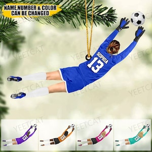 Personalized Female Soccer Goalie/ Goalkeeper Christmas Ornament, Christmas Gift For Soccer Lovers, Soccer Ornament, Christmas Ornament