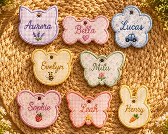 ITH Animal Tag ITH Keychain Instant Download, Applique Bag Tag Machine Embroidery Files, Pet Tag Bundle, Manual Digitizing