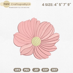 Floral Machine Embroidery Design, Mini Flower Design, Wildflower Embroidery, Birth Month Flower, Satin Stitch File, Instant Download