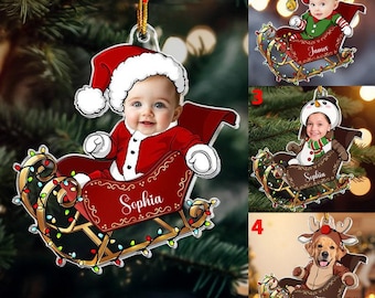 Personalized Baby Photo Ornaments 2024, Adorable Newborn Baby, Baby Face Ornament, Baby&#39;s First Christmas Ornament, Christmas Tree Hanger