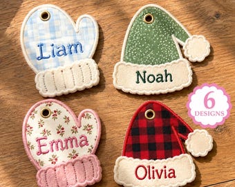 Christmas Gift Tag Instant Download, ITH Christmas Tag Machine Embroidery Files, Felt Ornament Bundle, Manual Digitizing