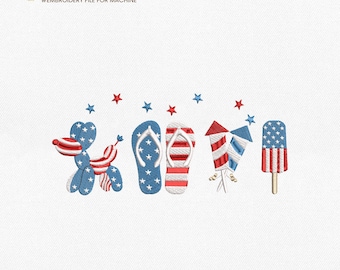 4th of July Embroidery Designs, America Independence Day Embroidery Designs, Patriotic Machine Embroidery, July 4th Firework Embroidery