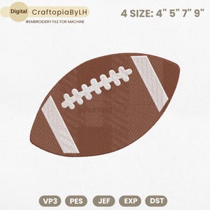 Split Football Embroidery Design, American Football Embroidery Design, Football Embroidery Design, Sport Embroidery Design, Instant Download