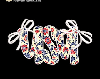 Coquette Usa Applique Embroidery Designs, 4th Of July Embroidery Design, Coquette American Embroidery Pattern, 4 Sizes, Instant Download