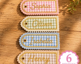 Gift Tag Felt Tag Instant Download, ITH Gift Tag Machine Embroidery Files, Blank Name Tag Bundle, Manual Digitizing