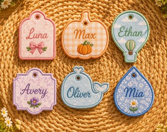 ITH Bedtime Story Tag Instant Download, Applique Bag Tag Machine Embroidery Files, Storybook Keychain Bundle, Manual Digitizing