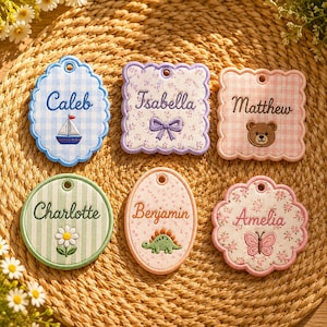 Baby Basket Applique Shapes Instant Download l Scalloped Tag Embroidery Design l In The Hoop Embroidery File Bundle