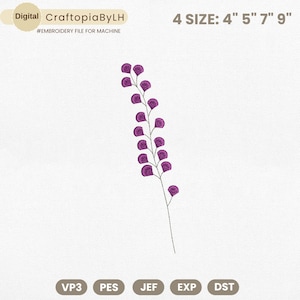 Floral Machine Embroidery Design, Mini Flower Design, Wildflower Embroidery, Birth Month Flower, Satin Stitch File, Instant Download