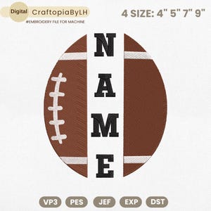 Split Football Embroidery Design, American Football Embroidery Design, Football Embroidery Design, Sport Embroidery Design, Instant Download