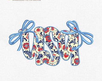 Coquette Usa Applique Embroidery Designs, 4th Of July Embroidery Design, Coquette American Embroidery Pattern, 4 Sizes, Instant Download