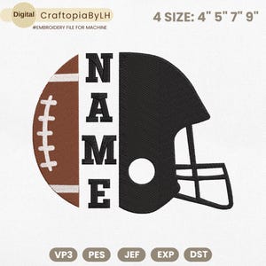 Split Football Embroidery Design, American Football Embroidery Design, Football Embroidery Design, Sport Embroidery Design, Instant Download