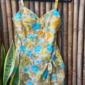 KAHALA 1950s vintage floral romper/swimsuit
