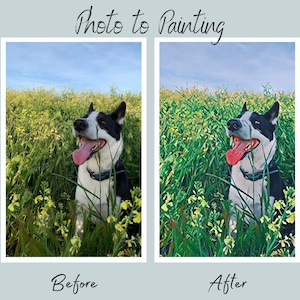 Painting from Photo, Custom Photo to Painting, Personalized Pet Painting, Photo to Painting, Personal Gift Idea, Custom Dog Painting