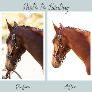 Painting from Photo, Custom Photo to Painting, Personalized Horse Painting, Photo to Painting, Personal Gift Idea
