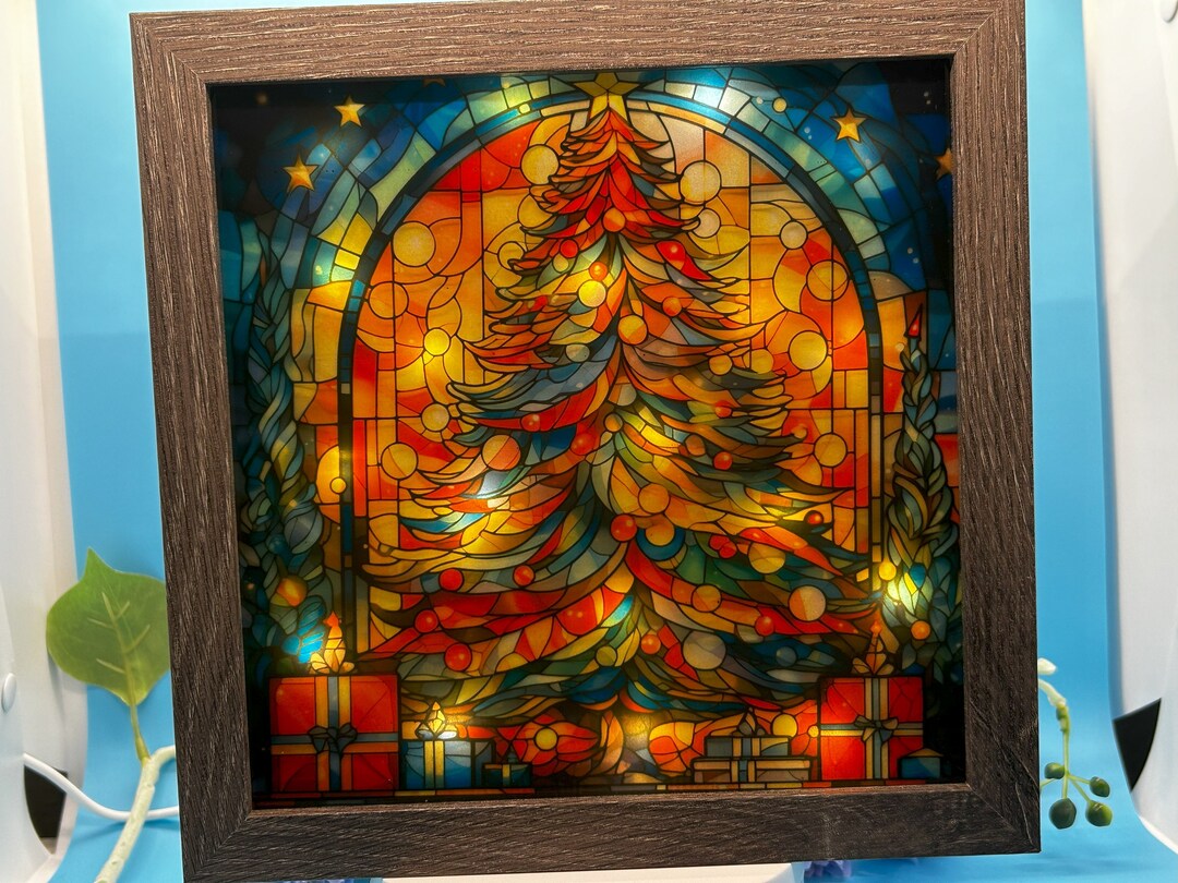 Christmas Tree Shadow Box / Christmas Decor / Winter Decor / Etsy