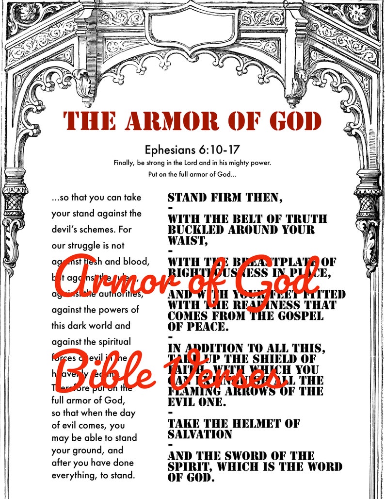 Armor of God Verses Etsy