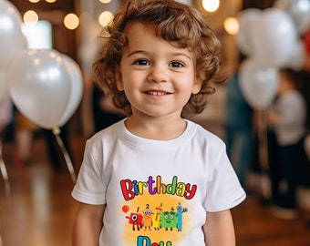 Block numbers birthday shirt | Custom shirt Block Numbers Birthday | Number Blocks boy shirt