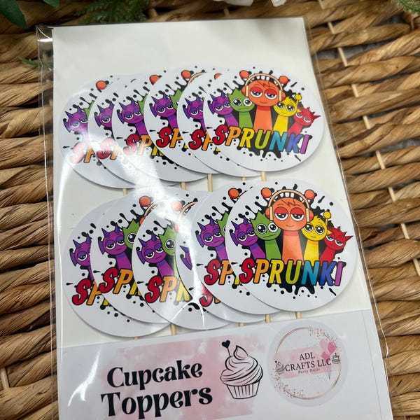 Cute Kids characters cupcake toppers | Sprunki Birthday Decorations | Boy Theme Party