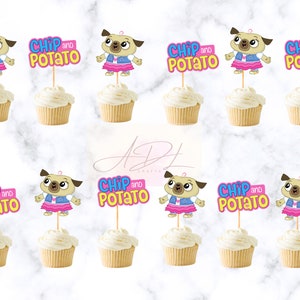 Chip and Potato Birthday cupcake toppers | Chip and Potato Birthday Decorations | Chip and Potato Party