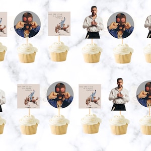 Nadie Sabe Lo Que Va A Pasar Mañana cupcake toppers | Bad Bunny Party Decorations | Nobody Knows What&#39;s Going To Happen Tomorrow