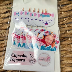 Nastya cupcake toppers | Nastya Kids Birthday Decorations | Like Nastya Party image 1