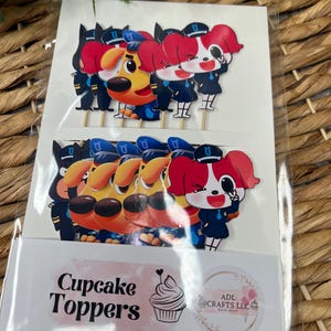 Safety Sheriff Labrador cupcake toppers | Sheriff Labrador Birthday Decorations | Safety Labrador Party