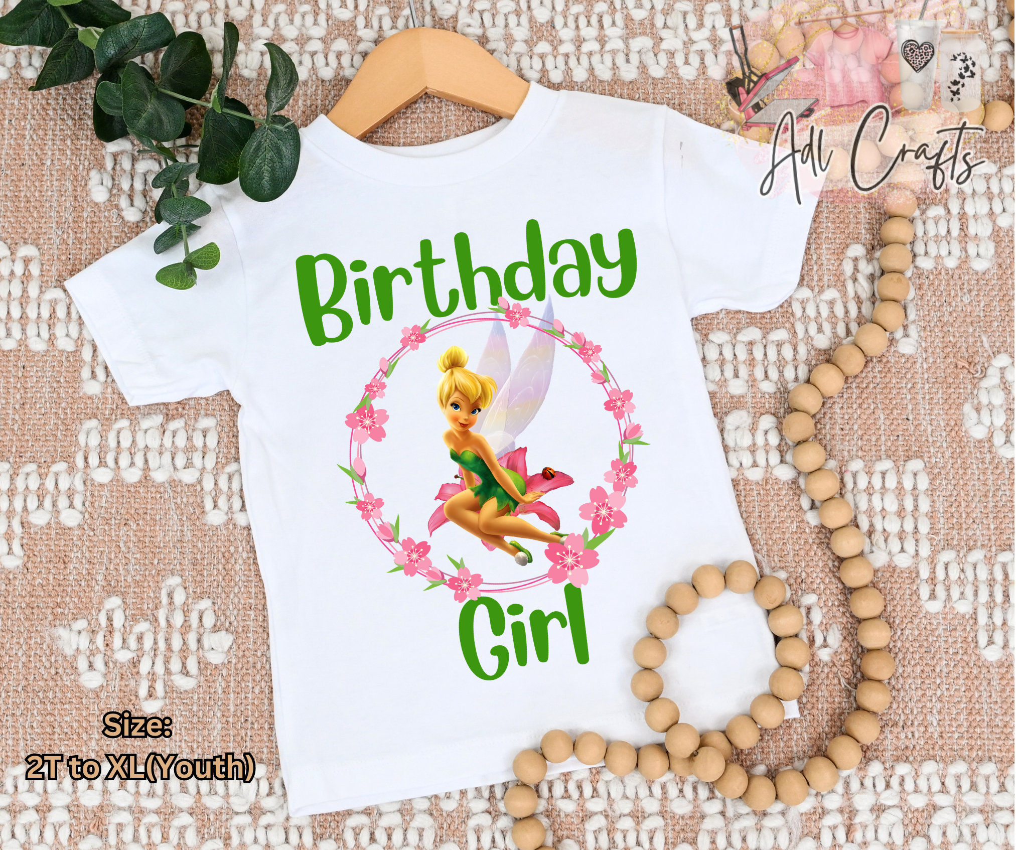 Tinkerbell Birthday Tshirt | Birthday Girl Tinker Bell Shirt | Custom Kids Tshirt, image size:2025x1694