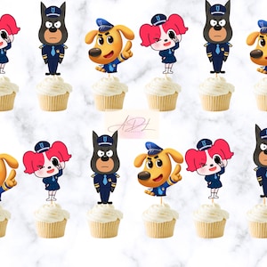 Safety Sheriff Labrador Cupcake Toppers | Sheriff Labrador Birthday ...