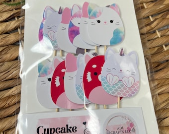 Squishmallow cupcake topper, Squishmallow birthday, Squishmallow party decorations