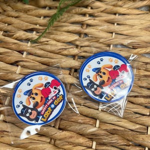 Sheriff Labrador stickers, Safety Sheriff Labrador birthday labels for candy favors and snacks, die cut Sheriff Dog