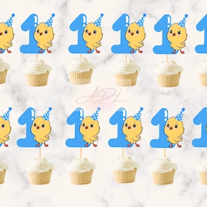 Canticos First Birthday cupcake toppers | one Year Old Canticos Birthday Decorations | Boy Canticos Party