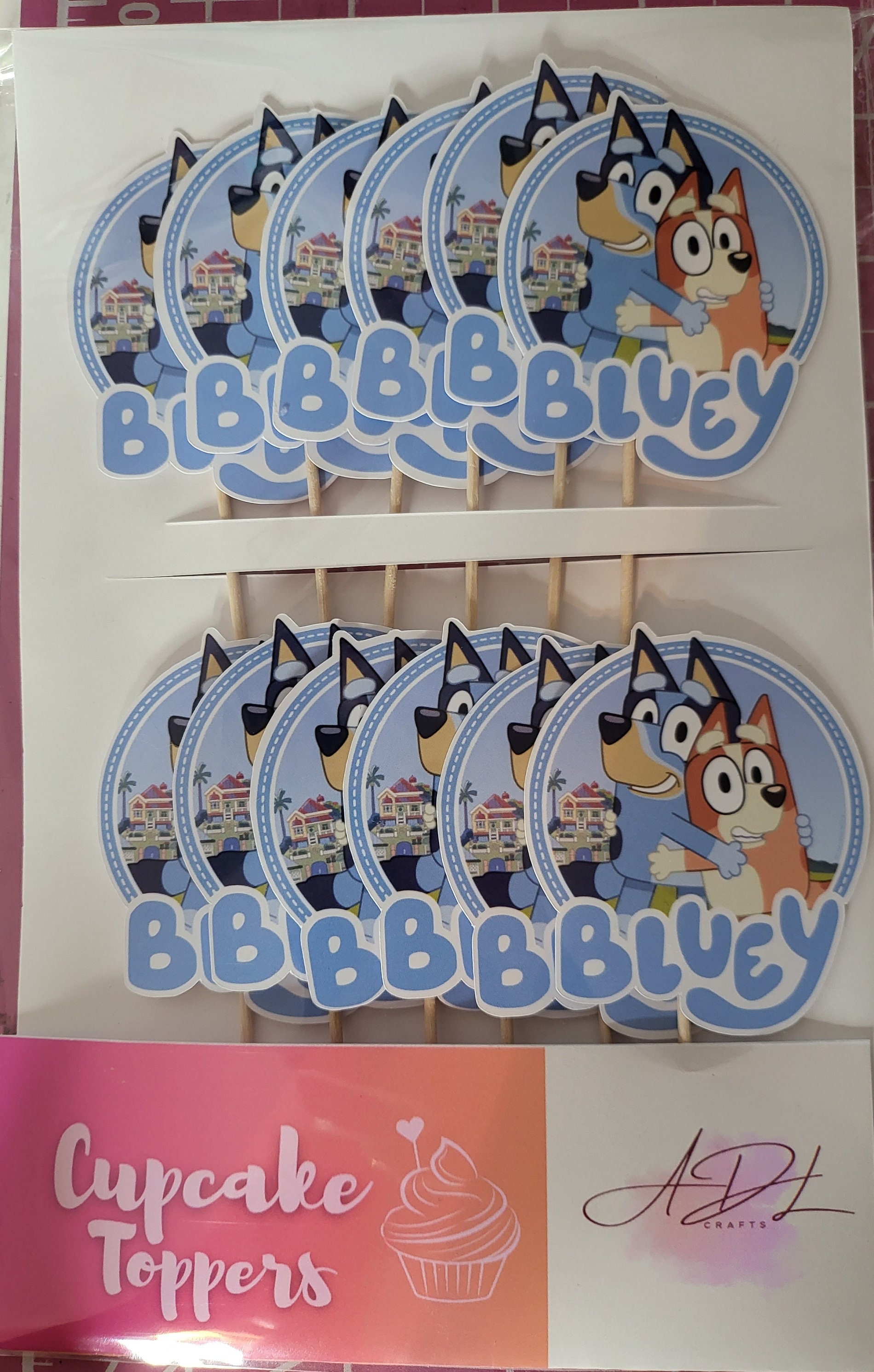 Printed Bluey Cupcake Toppers