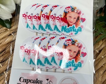 Like Nastya cupcake toppers | Nastya Kids Birthday Decorations | Like Nastya Party