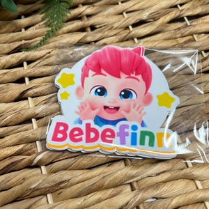Bebefinn stickers, Bebefin birthday labels for candy favors and snaks, die cut Bebefinn
