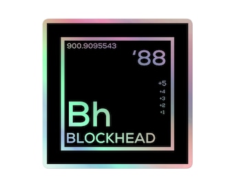 Elemental Blockhead Holographic sticker