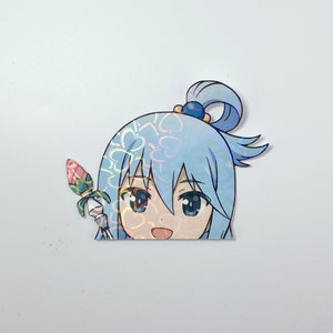 Jumping Aqua KonoSuba Anime Girl Sticker for Sale by slinkraz