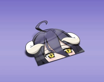 Holographic Cute Overlord Character Peeker Sticker, UV Resistant, Water Proof