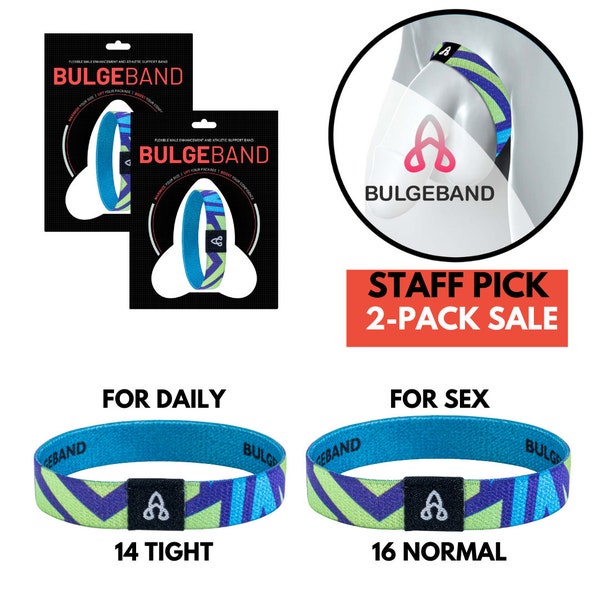 Bulge Band - STAFF PICK (paquete de 2) Juguete sexual con anillo flexible para pene (Neon Galaxy - 14 cm apretado y 16 cm normal)