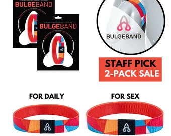 Bulge Band - STAFF PICK (2-Pack) Flexible Penis Cock Ring Sex Toy (Cosmic Burst - 14cm Tight and 16cm Normal)