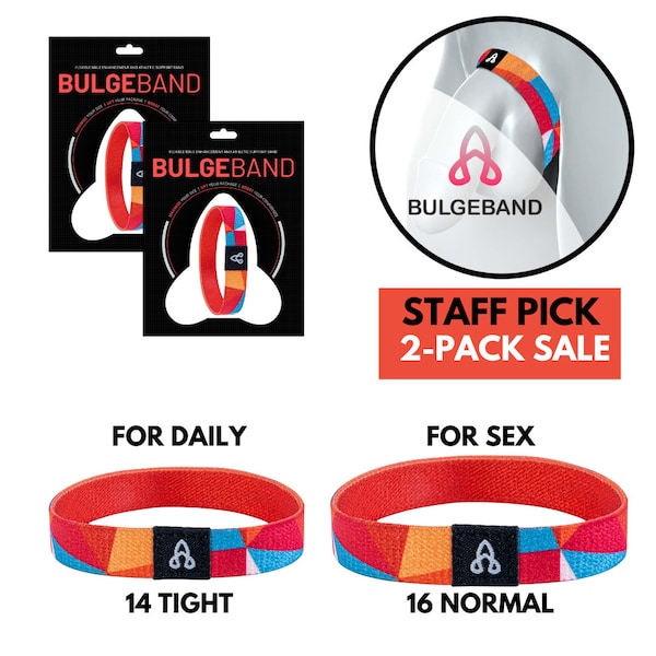 Bulge Band - STAFF PICK (paquete de 2) Juguete sexual con anillo flexible para pene (Cosmic Burst - 14 cm apretado y 16 cm normal)