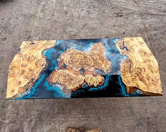 Handmade epoxy table, 3D Island Epoxy Furniture Vivid Edge, Special Epoxy Wood Resin table, Home decoration, living room furniture