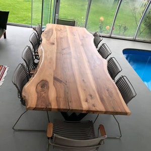 Living Edge Walnut Wooden Dining Table, Outdoor Kitchen Table, Live Edge Desk, Wooden Desk, Writing Desk, Rustic Wood Table
