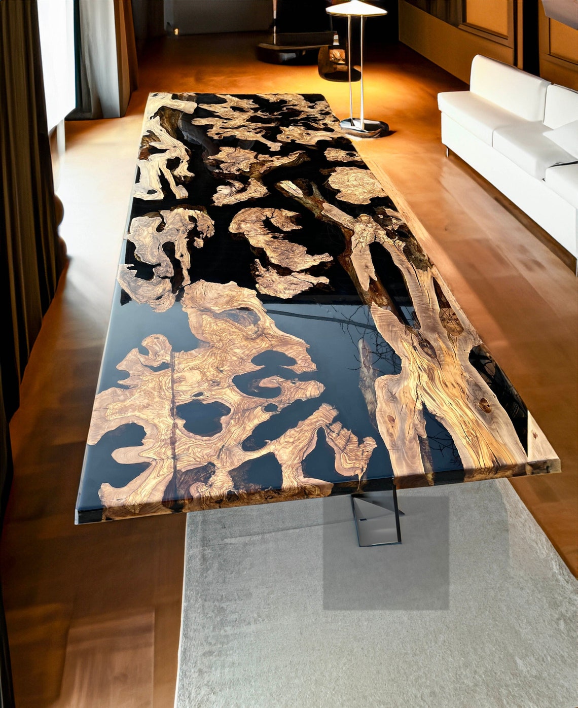 Handmade Epoxy Resin Table, Epoxy River Dining Table, Dining Room Table ...